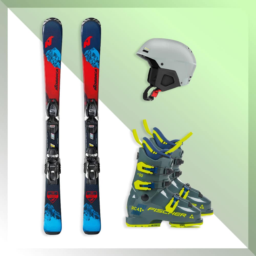 Equipement ski complet junior - Skis, bottes, casque et bâtons